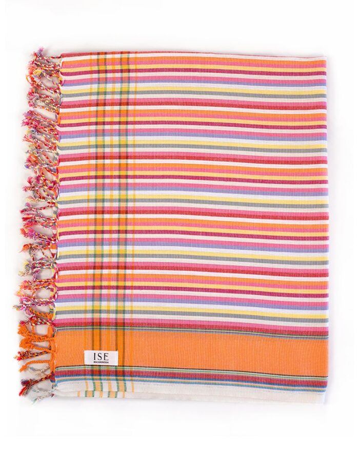 Kikoy Pareo Multicolor con Rayas Anchas y Finas